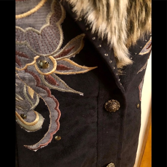 Boho festival faux suede fur blazer jacket - Picture 7 of 7